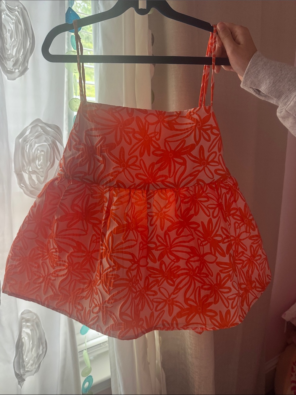 Orange Floral Spaghetti Strap shirt